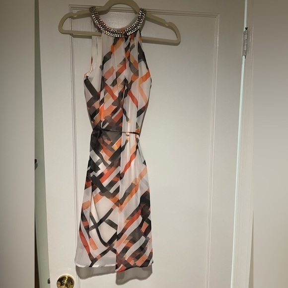 Vince Camuto Float Dress with Beaded Collar - Picture 3 of 4